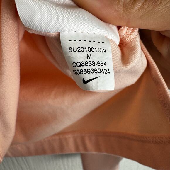 Nike Dri Fit Yoga Jersey Cropped Pullover Hoodie Light Coral Peach Color Size M - Picture 4 of 7